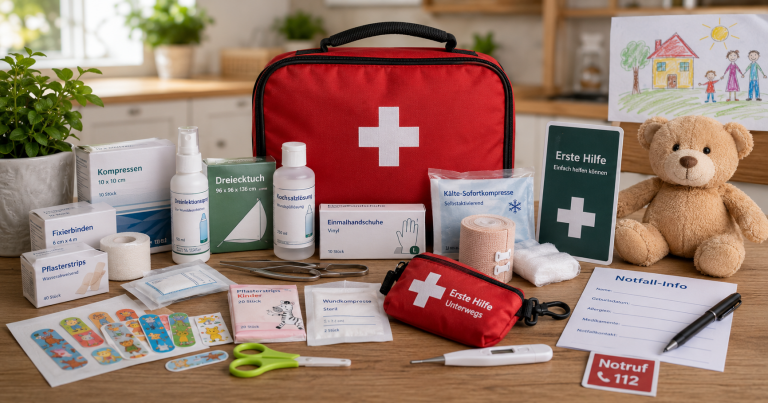 Erste-Hilfe-Set für zuhause: Was wirklich reingehört – besonders für Familien mit Kindern